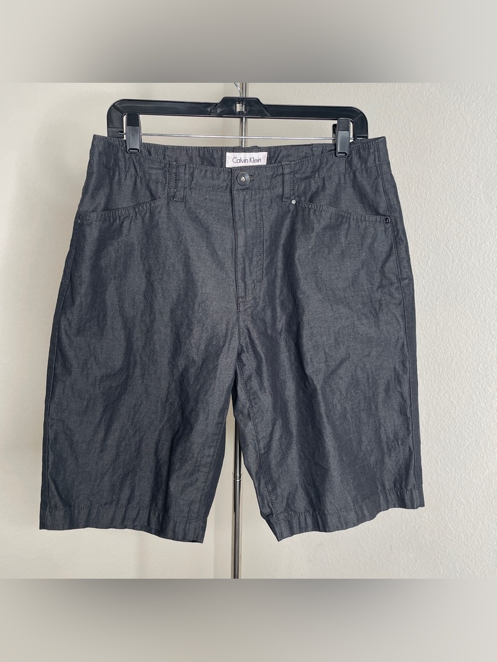 Calvin Klein Men's Charcoal Flat Front Shorts